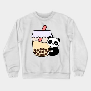 Adorable Panda Baby Bubble Tea Hug Kawaii Cream Crewneck Sweatshirt